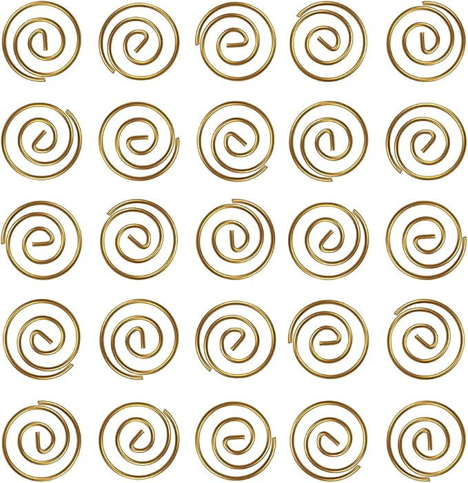 JAM PAPER Circular Paper Clips - Round Paperclips - Gold - 50/Pack