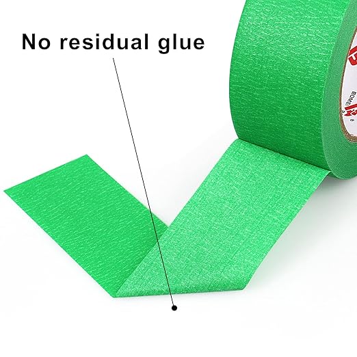 BOMEI PACK Green Painters Tape 2 inch Wide, Medium Adhesive Green Masking Tape 2 inch x 55 Yards (220 Total Yards) 4 Rolls, Residue-Free Wall Trim Tape for Painting, DIY Crafting, Decoration