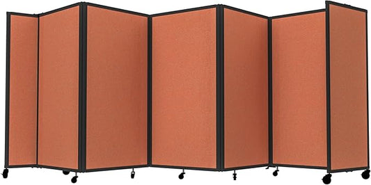 Versare Room Divider 360 Portable Wall Partition | Folding Panels | Large Freestanding Divider | Locking Wheels | Temporary Room Separator
