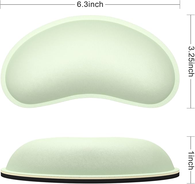 Dapesuom Mouse Wrist Rest, Ergonomic Memory Foam Mouse Wrist for Computer Desk Mats Support, Hand Rest Pad Cushion for Gaming, Office, Laptop, Men, Women, Pain Relief & Easy Typing, Lake Green