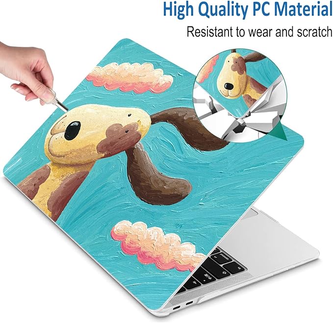 Compatible with MacBook Pro 13 Inch Case M2/M1 2025 2022-2017 A2338 A2289 A2251 A2159 A1989 A1706 A1708 Plastic Hard Shell Case&Keyboard Skin&Mac OS Keyboard Sticker (Oil Painting Dog)