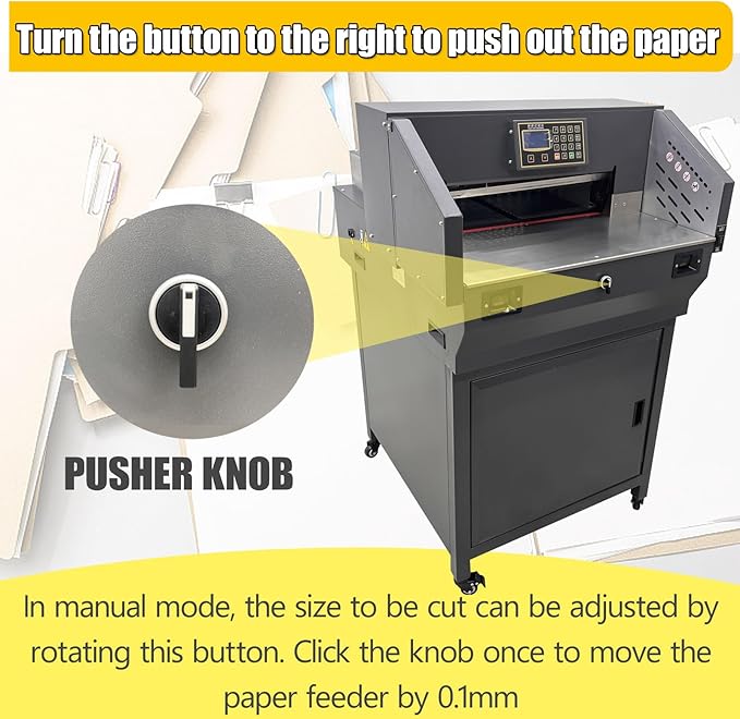 TECHTONGDA 110V Electric Paper Cutter Automatic Cutting Paper Machine with Extra Knife Pad, Heavy Guillotine Paper Cutter 3.15in Cutting Thickness, 19.3" Cutting Length