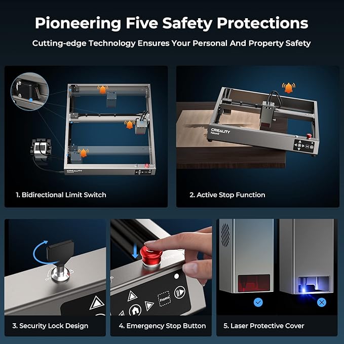 Creality Laser Engraver 22W Output, 120W High Power Laser Engraving Machine, CNC Laser Cutter and Engraver Machine for Metal and Wood, Paper, Acrylic, Glass, Leather etc, 17" x 16"