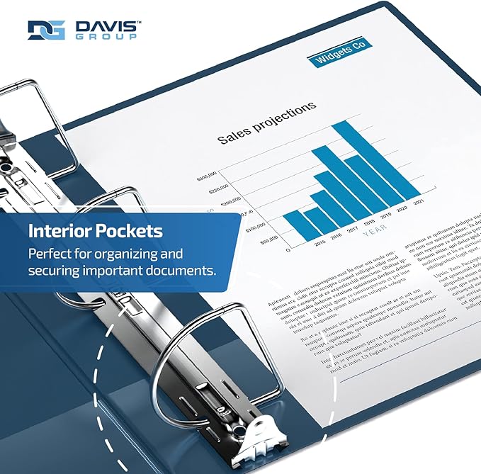 Premium Economy 6-Pack 3-Ring Binders for School or Office, D-Ring Binders, 3 Inch, Navy Blue