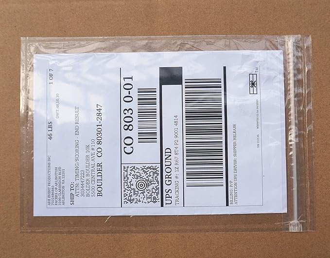 BEUYI Premium 6.7'' x 10'' Resealable Adhesive Shipping Label/documents Pouches (400 Pack)