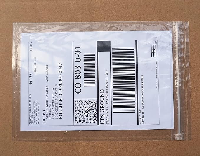 Premium 6.7'' x 10'' Resealable Adhesive Shipping Label/documents Pouches (50 Pack)