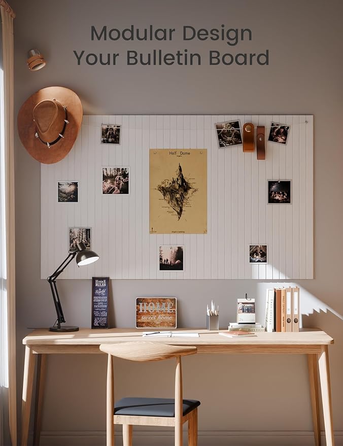 Large Felt Bulletin Board 48" x 36" Cork Board Alternative-12 Pack with 70 Safe Removable Adhesive Tabs, Cork Boards for Walls Cork Board for Home Office Classroom Pin Board (Milky White)