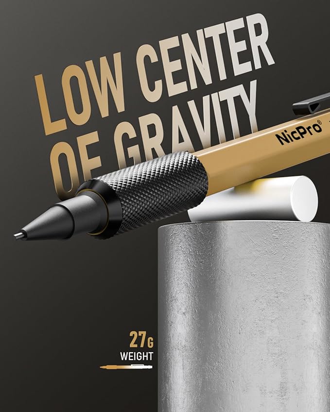 Nicpro 21PCS 1.3 mm Mechanical Pencil Set in Leather Bag with 138 Lead Refill Black & Colors, Erasers- Weatherproof Metal Heavy Duty Carpenter Pencil for Outdoor Drafting Marking Drawing Woodworking