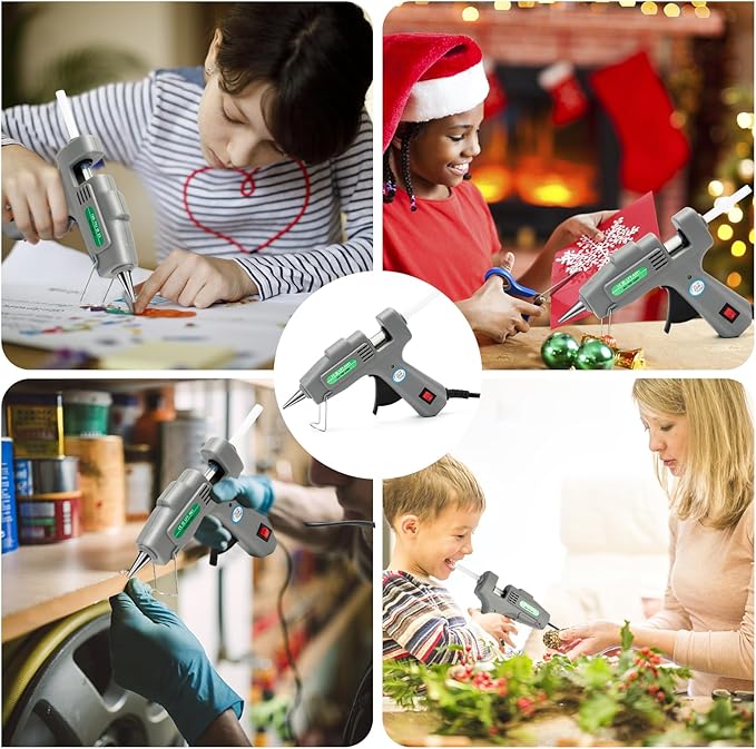 Mini Hot Glue Gun Kit with 30 Glue Sticks - Fast Preheating Hot Melt Gun, High Temp for School Crafts DIY Arts and Quick Home Repairs(Grey)