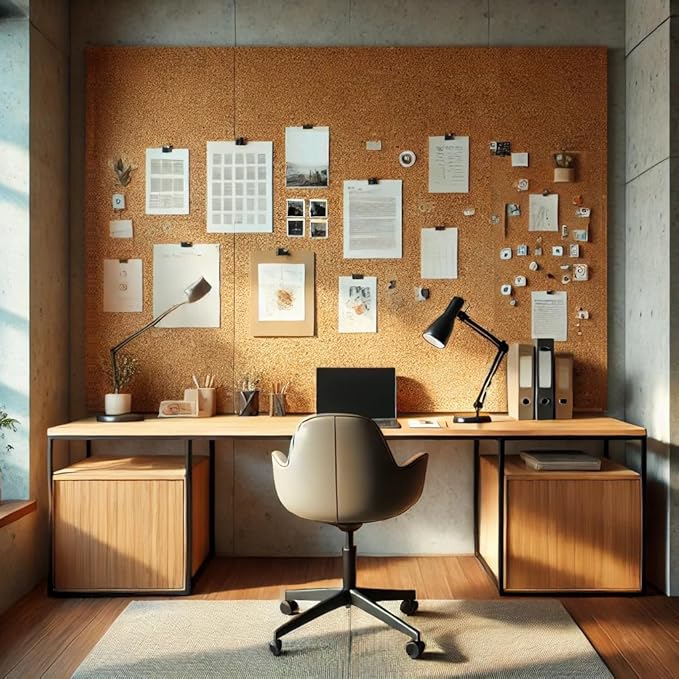 Manton Cork Premium Cork Roll - 4' x 8' x 1/4", 100% Natural Facing Grade Material for Bulletin Boards, Decorative Photo and Message Push Pin Displays - Perfect for Home, School, and Office