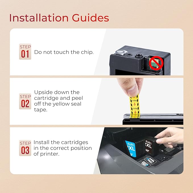 ejet 952XL Ink Cartridges Combo Pack High Page Yield (4-Pack) Compatible for HP 952XL Ink Cartridges Combo Pack | Works Officejet Pro 8702 8710 8720 8210 7740 7720，Black Cyan Magenta Yellow | N9K28AN