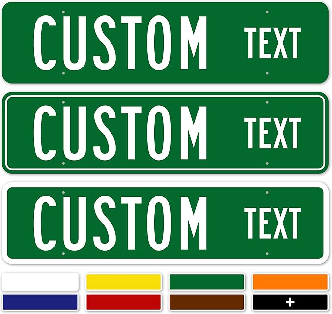 Custom Street Sign, Road Sign, Address Sign, 8 Colors, Reflective Option, Mounting Options, 12x48 Inch, Thick Rust-Free AlumaBond, USA Made by My Sign Center, (Classic)