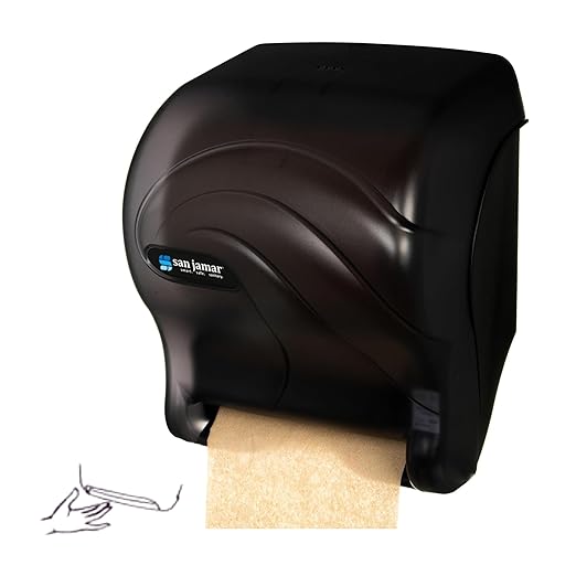 San Jamar Tear-N-Dry Essence Paper Towel Dispenser Automatic Dispenser for Bathroom, Kitchens, and Restaurants, Plastic, 10 x 14.75 x 12.25 Inches, Black