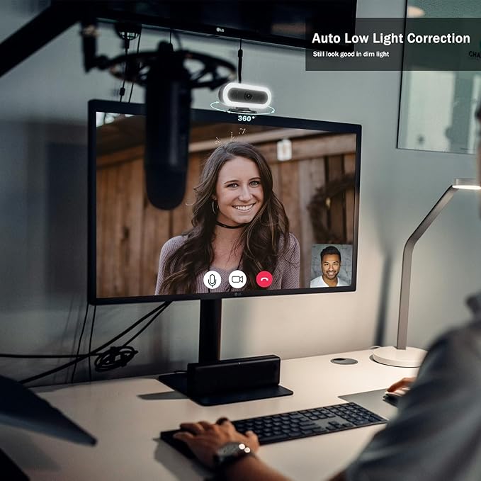 2K Webcam for PC, Plug and Play USB C Webcam with Dual Microphones,Ring Light,Fill RGB Light & Cover,Autofocus,65°FOV,1080P@60FPS, PC Web Camera for Desktop Computer Laptop Mac Zoom Streaming