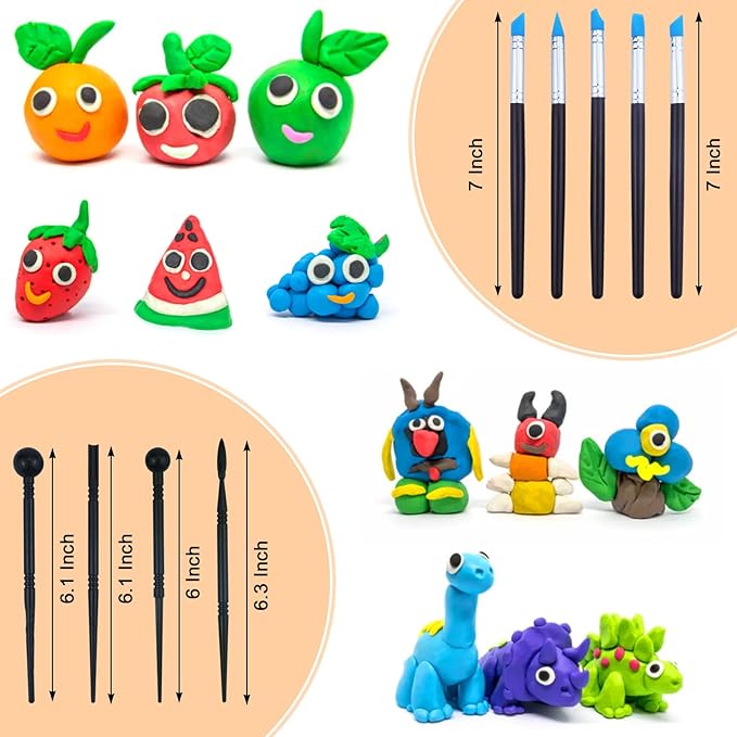 KIDOFLY Professional 43 PCS Clay Sculpting Tools Kit – Stainless Steel Pottery Tools with Storage Bag for Ceramics, Polymer Clay Art & DIY Crafting