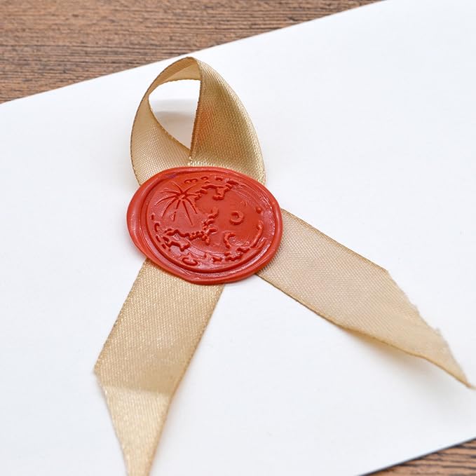 TELOSMA 100 Stars Shape Sealing Wax Beads in Glass Jar, Making Wax Seals for Wedding or Event Party Invitation, Thanks Card Envelope, Gift Wrapping - Orange