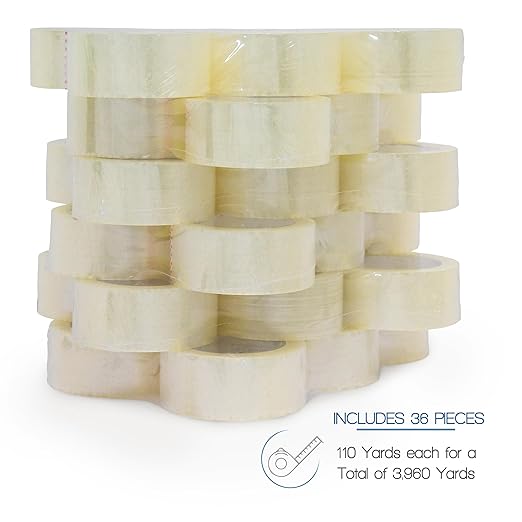 Clear Packing Tape, 36 Rolls Heavy Duty Packaging Tape for Shipping Packaging Moving Sealing, Thicker Clear Packing Tape, 1.88 inches Wide, 110 Yards Per Roll, 3960 Total Yards
