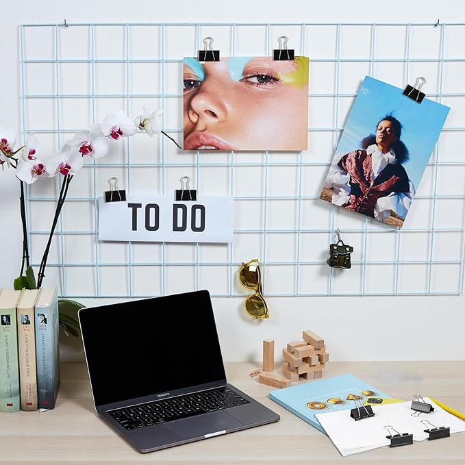 Ufmarine Medium Binder Clips 1.25 inch Length, (72 Pcs) Medium Paper Clips for Office