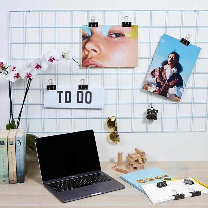 Ufmarine Medium Binder Clips 1.25 inch Length, (40 Pcs) Medium Paper Clips for Office