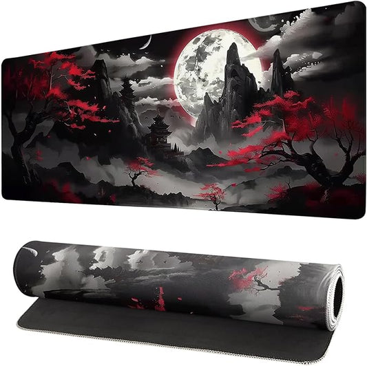 Extended Gaming Mouse Pad, Large Desk Mat XL Anime Mouse Pad Waterproof with Stitched Edges, Non-Slip Desktop Pad for Home and Office, Level Up Your 31.5x11.8 Inch (Night canyon2)