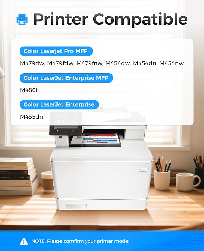 414X Toner Cartridge Set 4-Pack Replacement for HP 414X W2020X W2021X W2022X W2023X Compatible for HP Color Laserjet Pro MFP M479fdw M479fnw M479dw M454dw M454dn M454nw Enterprise M480f M455dn Printer