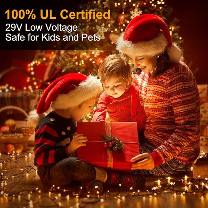 Haili 1000 Led Christmas Lights, Plug in 8 Lighting Modes Waterproof, Outdoor Christmas Lights for Tree Yard Party Indoor Outside Decorations (393FT, Warm White)