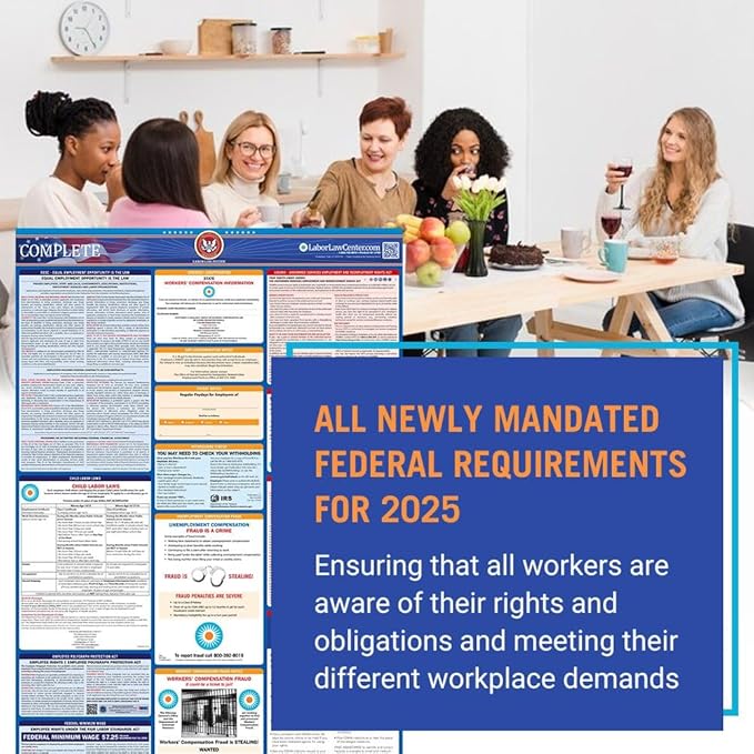 2025 Illinois Labor Law Poster – State, Federal, OSHA Compliant – Workplace Required Posting for Employees – Spanish Employment Poster – Folded & Unlaminated – Envelope Packed