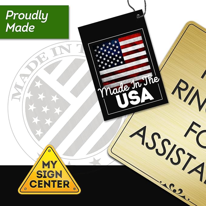 Custom Sign, Office Sign, Business/Office Name Plates for Doors/Wall, Indoor/Outdoor, 6x6 inch, 18 Colors, (Prestige) Made in USA by My Sign Center