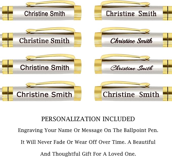 Amlion Personalized Pens Custom Engraved Pen with Name, Refillable Medium Refill, Personalized Gifts for Men Women