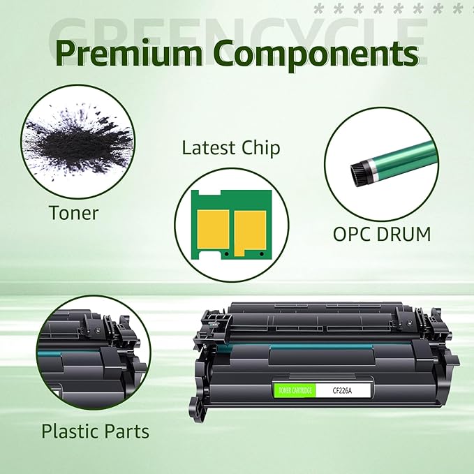 greencycle 26A M426fdw Compatible Toner Cartridge Replacement for HP 26A CF226A 26X CF226X for HP Laserjet Pro M402n M402dn M402dw M402dne MFP M426fdw M426dw M426fdn Printer (Black, 1-Pack)