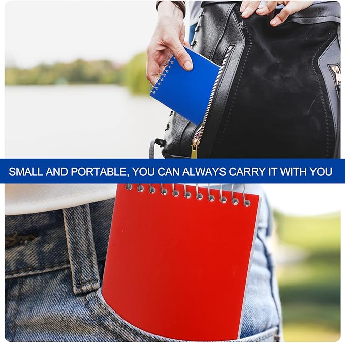 50 Pcs Small Pocket Notebooks 3 x 5 Inch Mini Memo Spiral Notepads Top Bound College Ruled Lined Note Pads for Back School Office Journaling Noting, 75 Sheets/Pad (Neon)