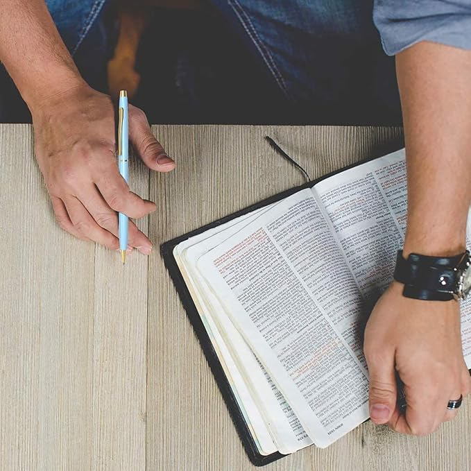 Cambond Ballpoint Pens Blue Pens - Fancy Pens Black Ink 1.0 mm Medium Metal Pen Retractable Smooth Writing for Men Women Police Uniform Office Business, 10 Pack (Blue)