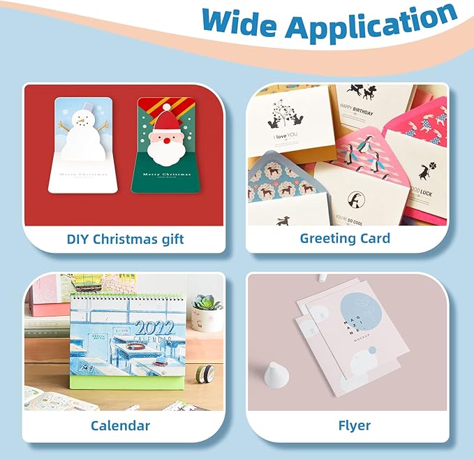 Uinkit 100 Sheets Thick Inkjet Glossy Photo Paper Picture 8.5x11 62lb 230g 11.1mil Cardstock Postcard Brochure For Dye Ink Inkjet Printer