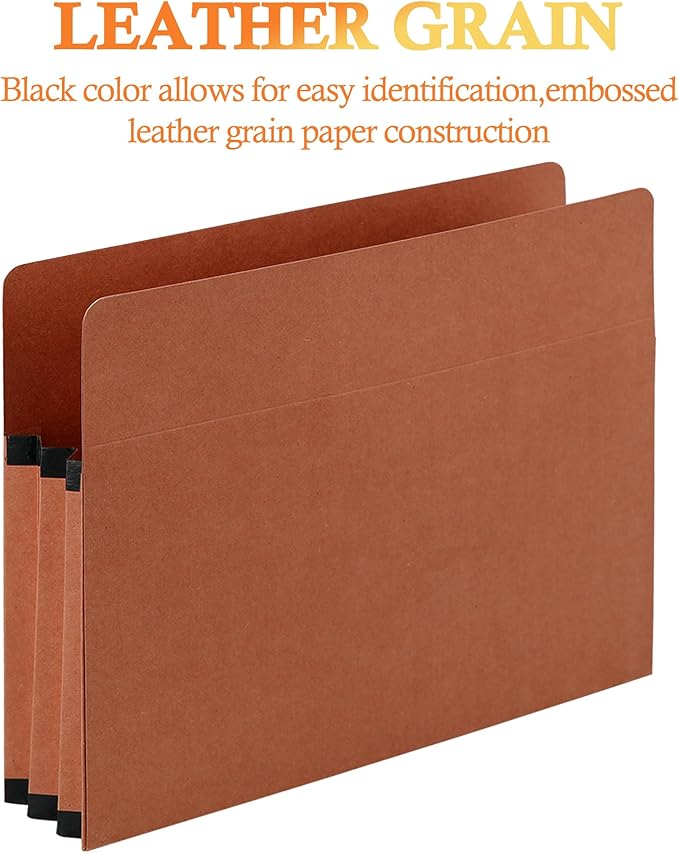 10 Packs Expanding File Pockets,5-1/4"" Expandable Folder Bag,Expandable File Folders Letter Size,Accordion File Organizer for Office,School,Home,Kraft