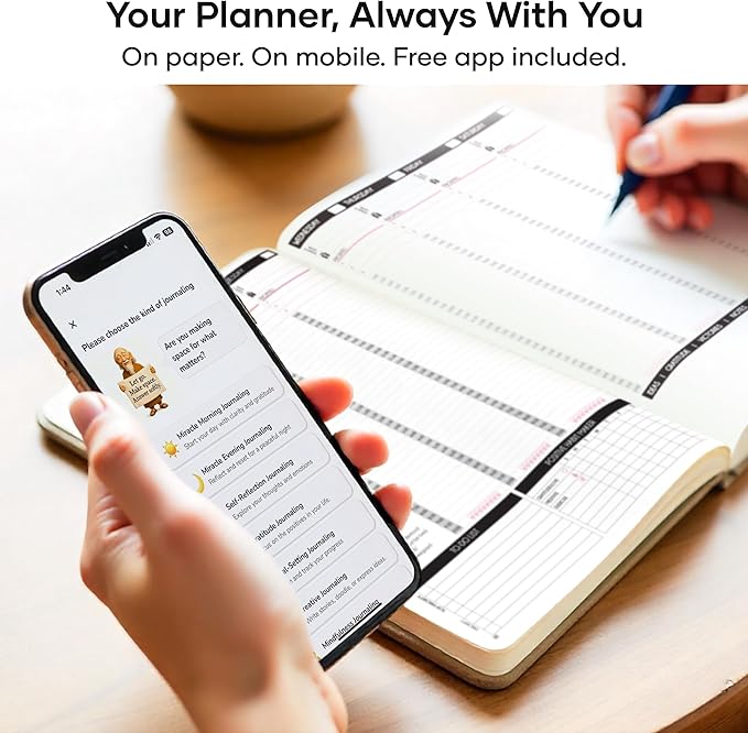 Hourly Planner – Undated Weekly & Monthly Goal Setting Planner, 12-Month to Increase Productivity | Life & Gratitude Journal, Include Foldable Vision Board, Gift Box & Stickers