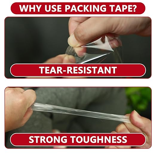 SWRT 2.7Mil Thick Ultra Clear Packing Tape, 24 Rolls Heavy Duty Packaging Tape for Shipping Packaging Moving Mailing, Thicker Sealing Tape-1.88" x 60 Yards Per Roll, 1440 Total Yards
