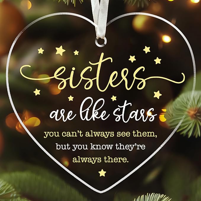 Sister Ornament - Sister Gifts for Christmas - Xmas Sisters Gifts from Sisters, Brother - Acrylic Christmas Ornament 2025