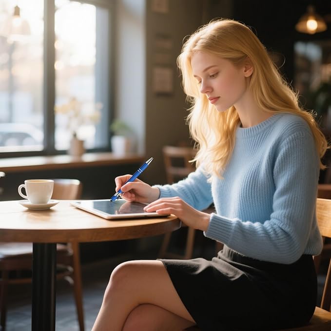 Inspiring Pen Set - 12 Inspirational Quote Ballpoint Pens with 12 Refills, Blue Ink - Motivational Gifts for Office & School | Encouragement Gifts for Men & Women, Blue