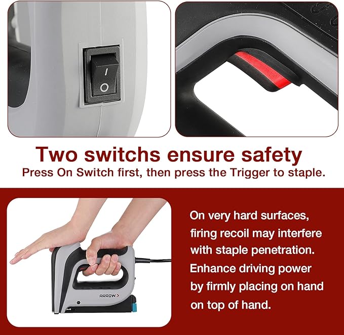 Arrow Electric Staple Gun Kit, Corded Stapler with 3750 Pieces T50 1/4", 3/8", 1/2" Staples, for Upholstery Professional and DIY Projects, T50ACD