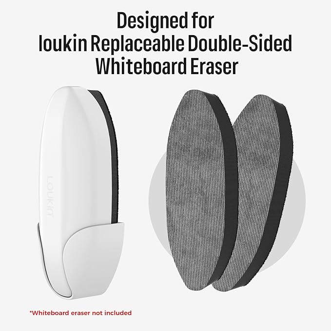 loukin Double-Sided Dry Erase Eraser Refill Pads, Replaceable Pads Designed for Whiteboard Erasers, Ideal for Classroom, Home and Office Use, 2-Pack