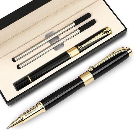 YIVONKA Ballpoint Pen Black Refill,Luxury Ballpoint Line width 0.5mm,Best Ball Pen Gift Set for Men & Women Professional Executive,Office,Nice BallPens Classy Gift Box (Black)