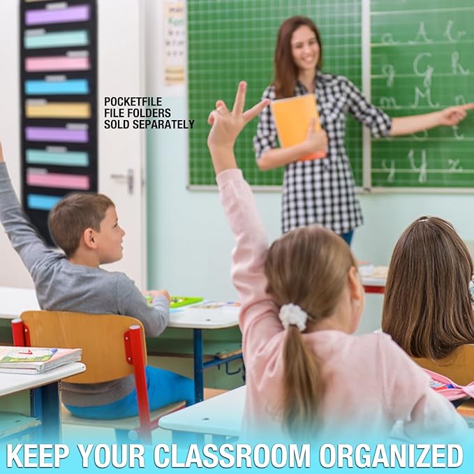 Ultimate Office WalMaster Heavy Duty, 30-Pocket Wall Chart Filing System WITH LABEL HOLDERS for Classroom and Office, File Organizer Includes Mounting Hardware & Door Hooks POCKETFILES SOLD SEPARATELY