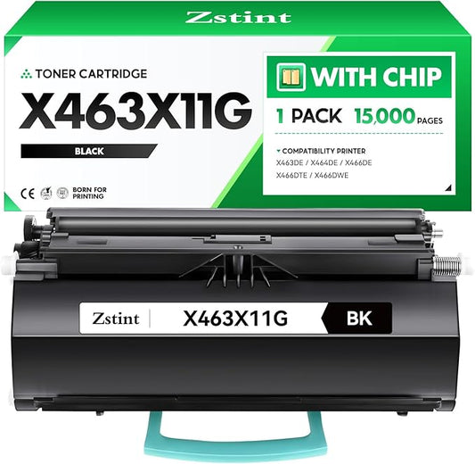 X463X11G Toner Cartridge Black 1-Pack High Yield with Chip Replacement for Lexmark X463X X463X11G Toner Cartridges Compatible with Lexmark X463 X463de X464 X464de X466 X466de X466dte X466dwe Printers