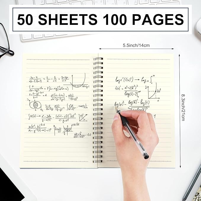 Yahenda 72 Pcs Spiral Notebook Bulk A5 Journal Lined 8.3'' x 5.5'' Writing Composition Paper Small Notepad Subject Notebook for Students Office Business Back to School Supplies (Deep Blue)