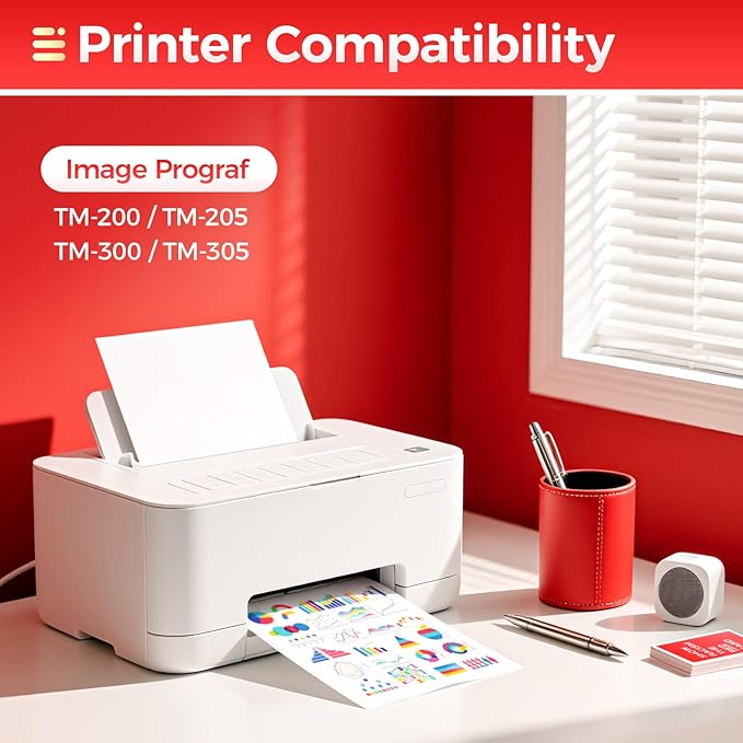 PFI-320 Pigment Ink Tank Set 5-Pack 300ml High Capacity Replacement for Canon PFI-320 PFI320 Ink Cartridges Compatible with Canon imagePROGRAF TM-200 TM-205 TM-300 TM-305 Printer Black Yellow Magenta