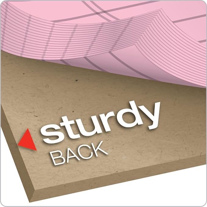 Tops 5 x 8 Legal Pads, Prism Brand, 2 Pink/2 Blue/2 Purple, Narrow Ruled, 50 Sheets Per Writing Pad, Made in USA (63016) (Pack of 72)