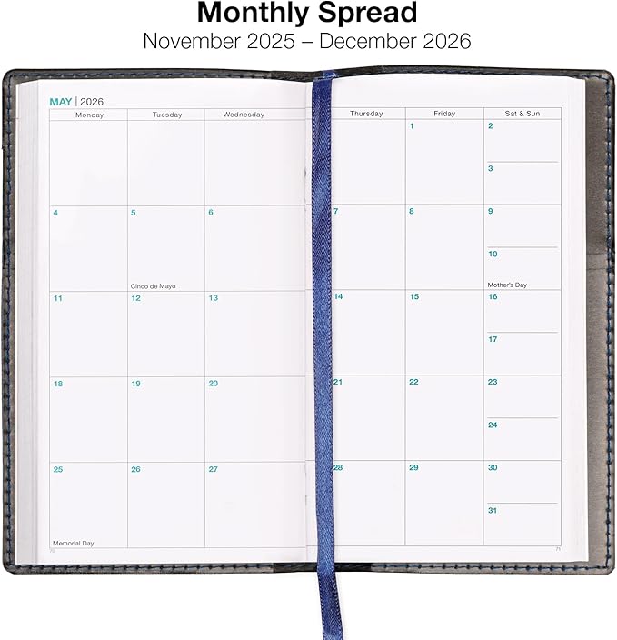 2026 Pocket Planner/Pocket Calendar, 3.5"x6": Includes 14 Months (November 2025 - December 2026) / 2026 Weekly Planner/Weekly Agenda/Monthly Calendar Organizer (Navy)/Black)
