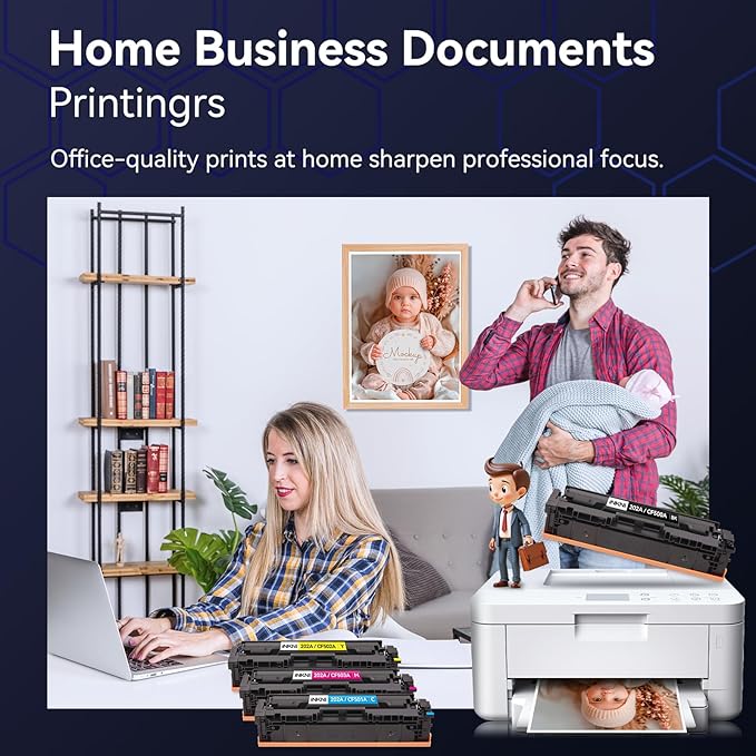 202A Toner Cartridges 4-Pack CF500A - Compatible Replacement for HP 202A 202X for Color Laserjet Pro MFP M281fdw M254dw M281fdn M281cdw M280nw M254dn M254nw Toner Cartridge CF500A CF500X (with Chip)