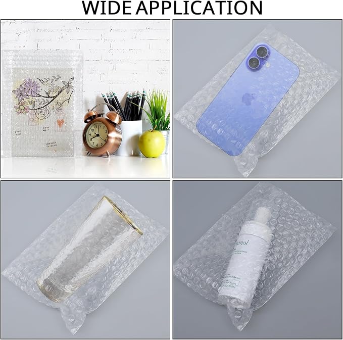 200Pcs 5" x 6" Bubble Out Bags Pouches Clear Bubble Pouches Wrap Bag for Shipping, Double Walled Bubble Cushioning Bags for Packing, Moving, Shipping, and Storage