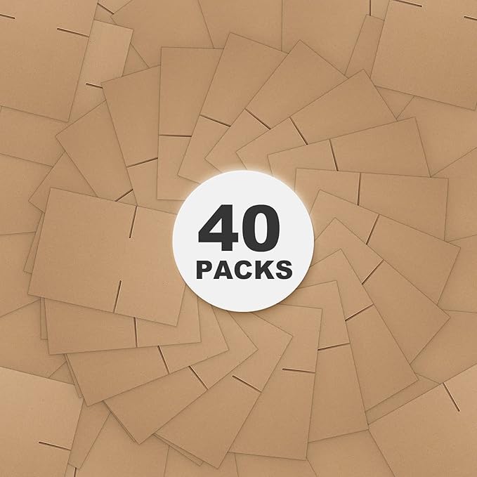 CRUGLA 40 Packs 10x6x6 Shipping Boxes Corrugated Cardboard Boxes Shipping Box Bulk for Business Packing Boxes